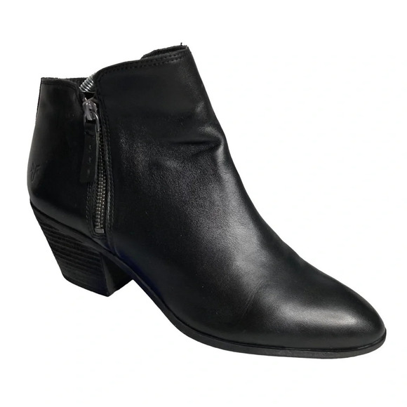 Frye Judith Black Double Side Zip Ankle Bootie. Sz: 8.5 - Picture 3 of 12